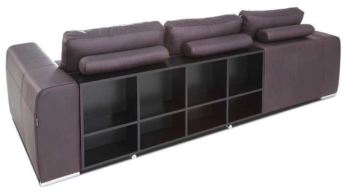 Divano angolare L-Form con funzione letto Design Polster in pelle moderna