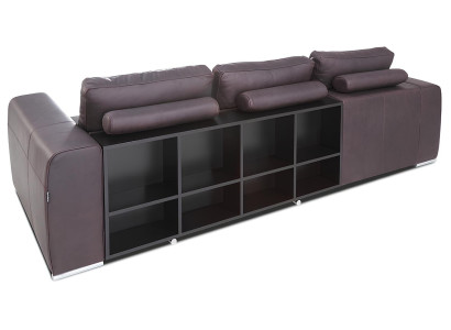 Divano angolare L-Form con funzione letto Design Polster in pelle moderna