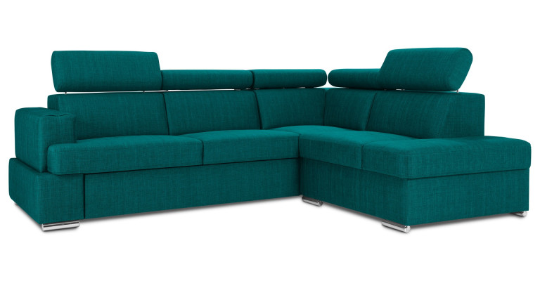 Divano angolare L-forma con funzione letto in tessuto design moderno