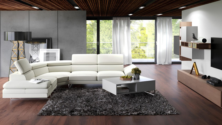 Divano angolare a forma di L Design divani poltrona tessile moderno set angolare nuovo