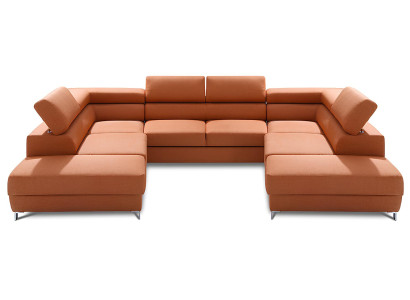 Divano angolare a forma di U con funzione letto in tessuto