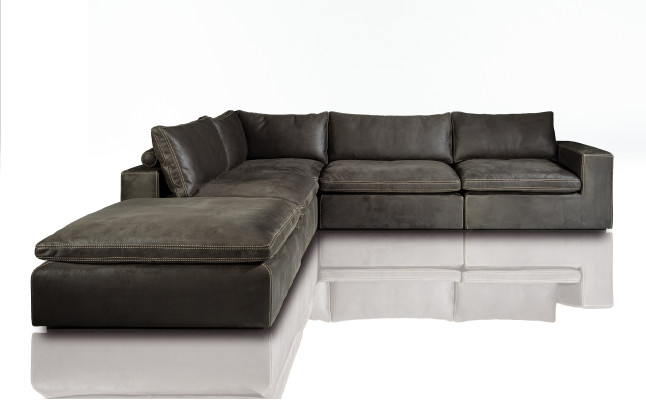 Divano angolare moderno set divano design imbottito 100% pelle paesaggio abitativo