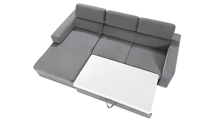Divano angolare a forma di L Design imbottito tessile moderno con funzione letto stoffa nuovo
