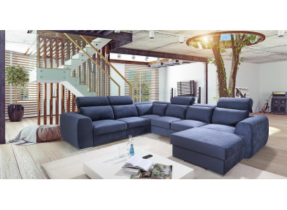 Divano angolare moderno in tessuto a forma di U