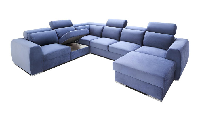 Divano angolare moderno in tessuto a forma di U