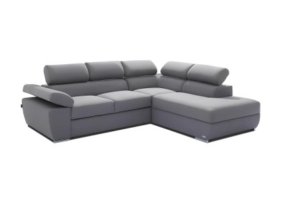 Divano angolare con funzione letto e contenitore in tessuto design moderno