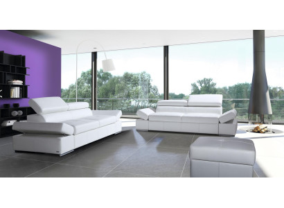 Divano design 2,5 posti con funzione letto in 100% pelle italiana nuova