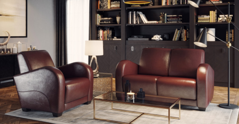 Poltrona design imbottita relax 100% pelle italiana lounge televisione nuova