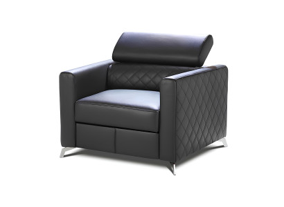 Poltrona designer imbottita Relex 100% pelle italiana lounge 1 posto