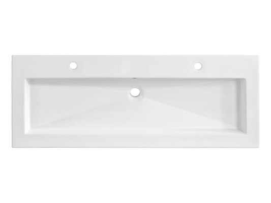 Doppio lavabo in ceramica con mobile lavabo integrato bianco