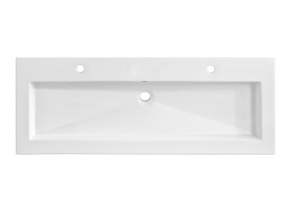 Doppio lavabo in ceramica con mobile lavabo integrato bianco