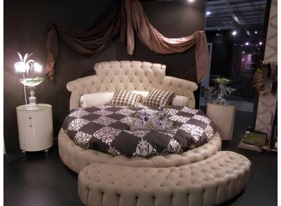 Letto rotondo Letti tondi in pelle Design doppio letto di lusso per hotel