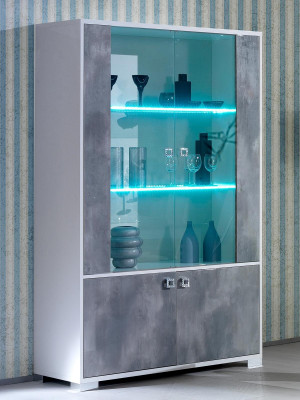 Comò Vetrina Comodini Vetrine Armadio in Vetro Design Armadio LED Nuovo