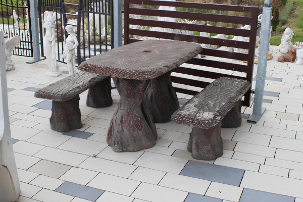 Mobili da giardino tavolo con 2 panche set da giardino in pietra legno