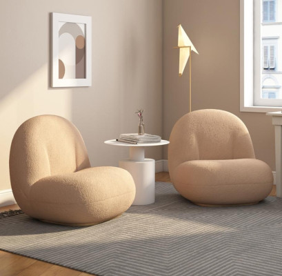 Poltrona in tessuto relax design divano lounge seduta bianca mobili singolo