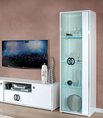 Mobile soggiorno rtv 2x Vetrina mobili soggiorno Design tv Moderno Set 3 pezzi