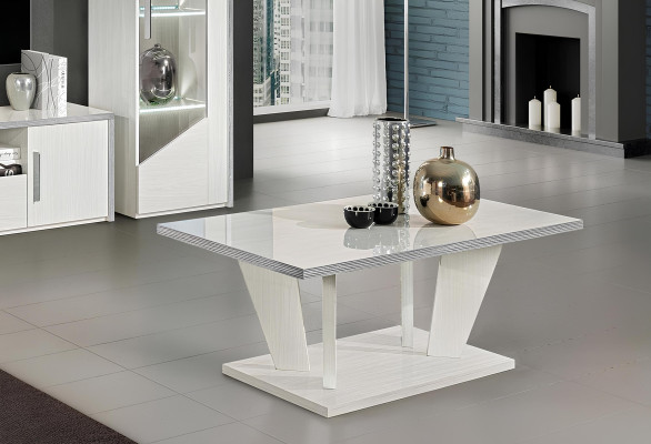 Tavolo da caffè di lusso mobili legno arredamento tavoli consolle design bianco nuovo