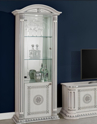 Vetrina credenza vetrina lusso vetro armadio bianco legno design mobili nuovo