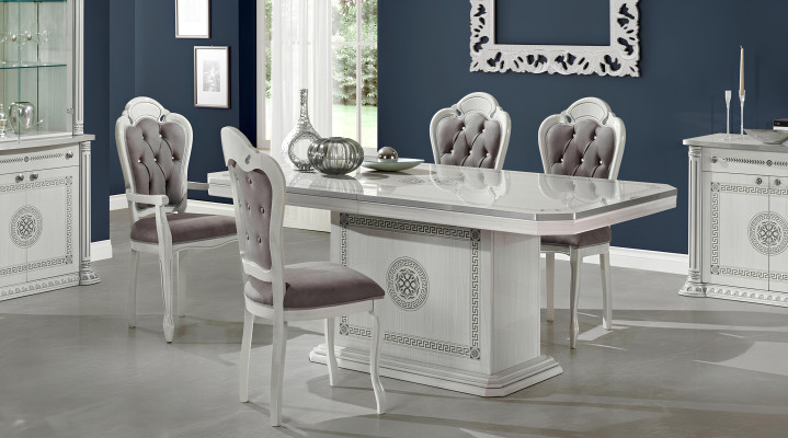 Set di lusso per sala da pranzo tavolo sedie XXL tavoli sedie legno design 5 pezzi