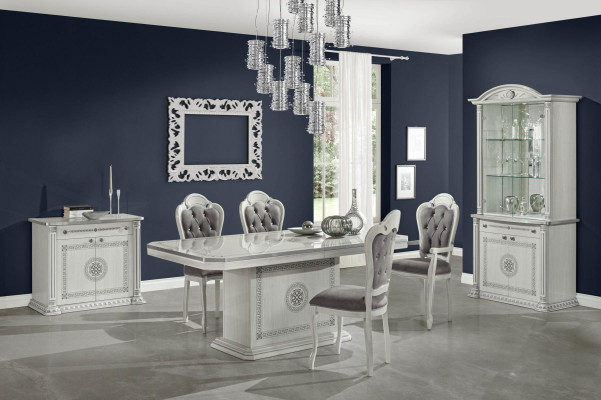 Vetrina bianca mobile di lusso in vetro armadio armadi legno design nuovo