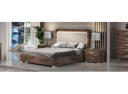 Set di letti con comodini da camera da letto, struttura del letto, 3 pezzi