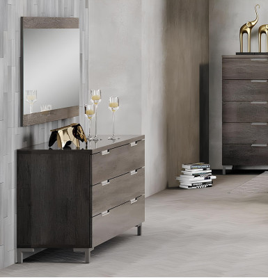 Set di comò specchio in legno comò armadio moderno gruppo mobile