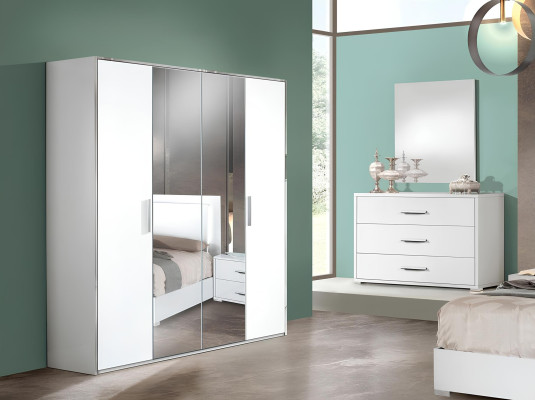 Armadio di lusso a 4 porte guardaroba moderno mobili in legno design