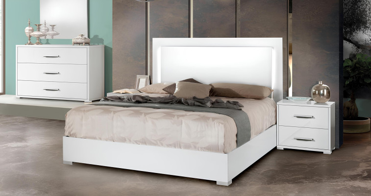 Letto di lusso per camera da letto con struttura imbottita design lusso letto matrimoniale hotel bianco