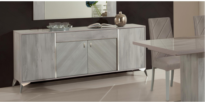 Mobiletto moderno in legno design grigio per camera da letto