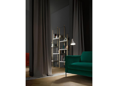 Divano a tre posti verde in tessuto design per soggiorno