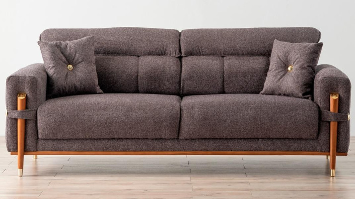 Elegante set di divani 3+3+1 paesaggio abitativo multifunzionale taupe