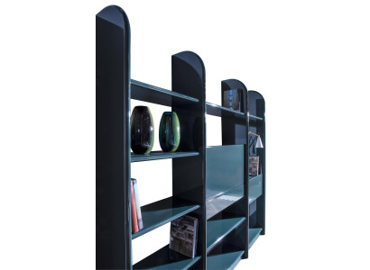 Mobile libreria con doppia parete divisoria per ufficio e soggiorno