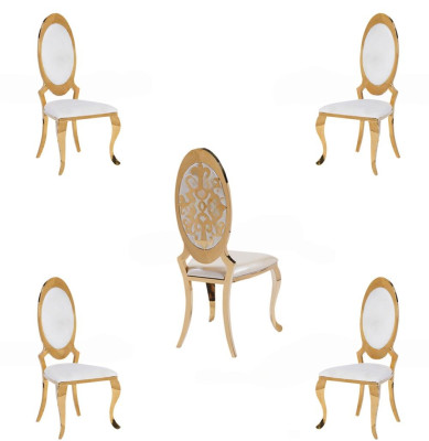 Gruppo di sedie in tessuto imbottito in legno 4x sedie