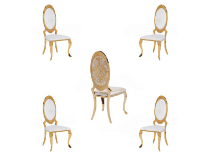 Gruppo di sedie in tessuto imbottito in legno 4x sedie