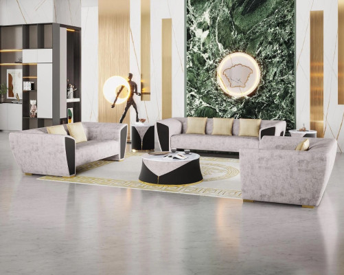 Moderno set divano 3+2+1 posti seduta divano lussuoso poltrone in velluto.