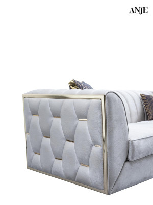 Divano moderno bianco tavolino da caffè divano imbottito soggiorno divani in tessuto