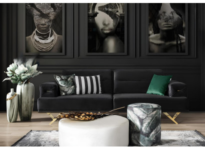 Divano moderno in acciaio inox nero mobili tessili lusso