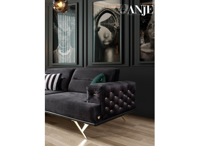 Divano moderno in acciaio inox nero mobili tessili lusso