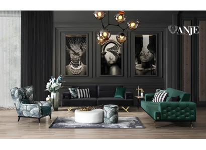 Puff verde di lusso per soggiorno mobili imbottiti nuovo