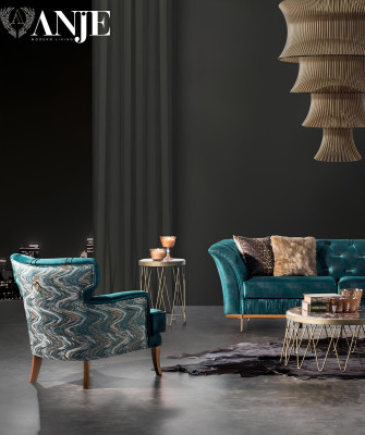 Poltrona di lusso design per soggiorno, poltrona singola, mobili imbottiti, nuova