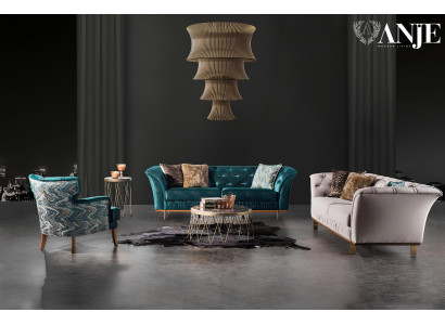 Divano di tessuto lussuoso per soggiorno gruppo di sedute moderne