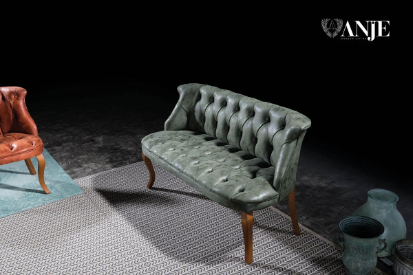 Moderno divano Chesterfield in ecopelle, mobili, divano a due posti, poltrona in stile