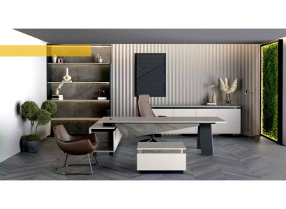Grande scrivania angolare grigia mobili per ufficio design moderno lusso