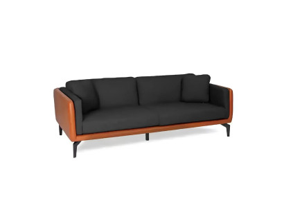 Divano designer poltrona divano imbottito 3 posti tessuto nuovo