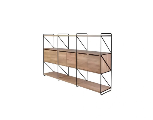 Scrivania angolare tavolino armadietto studio moderno marrone legno