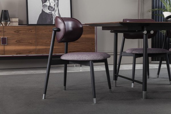 Poltrona di lusso imbottita, sedie da designer loft, grigio, sedia da cucina in pelle