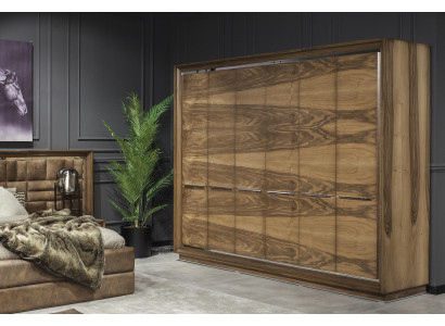 Elegante camera da letto marrone comò armadio letto mobili 6 pz.