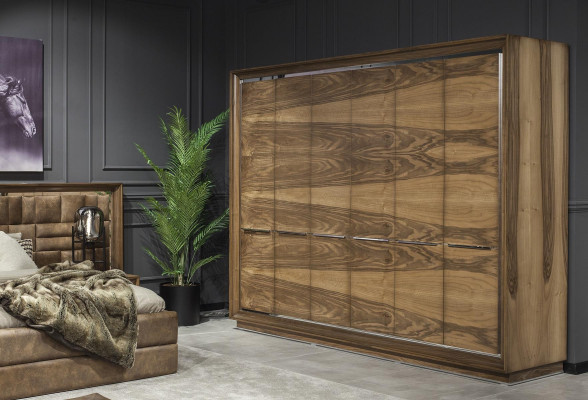 Letto imbottito marrone mobili da hotel set completo 4 pezzi