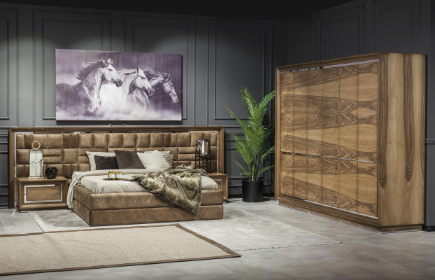 Lussuoso comodino tavolino da notte camera da letto comodini marrone loft moderno