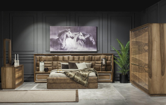 Lussuoso comodino tavolino da notte camera da letto comodini marrone loft moderno